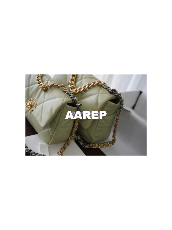 Replica Chanel 19 Large Flap Bag AS1161 Lambskin Mint Green 5