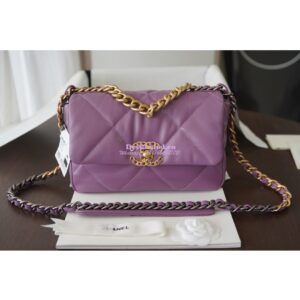 Replica Chanel 19 Small Flap Bag AS1160 Lambskin Purple