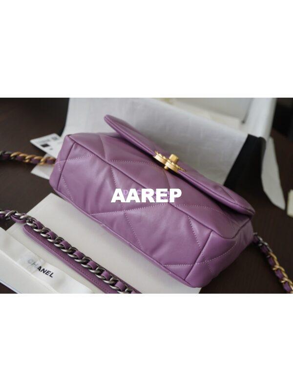 Replica Chanel 19 Small Flap Bag AS1160 Lambskin Purple 6