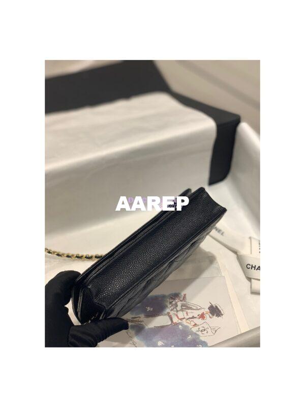 Replica Chanel New Magnetic Caviar Wallet On Chain WOC Black Bag 33814 9