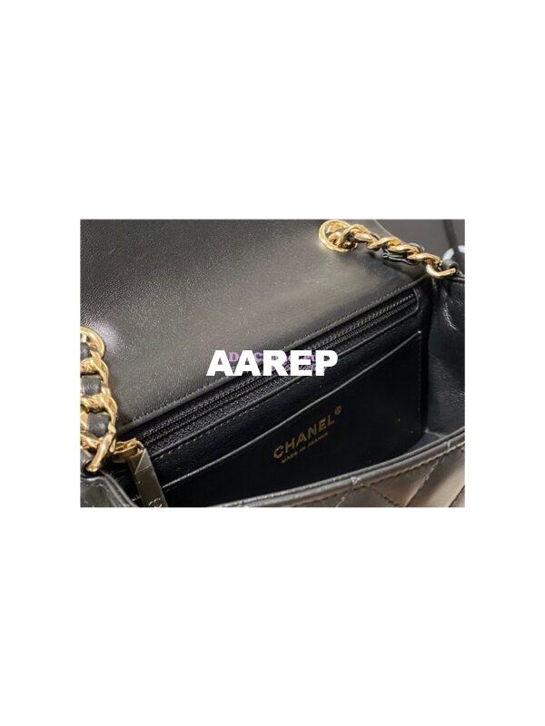 Replica Chanel Lambskin Charm Flap Bag AS2326 2021-Limited Black 12