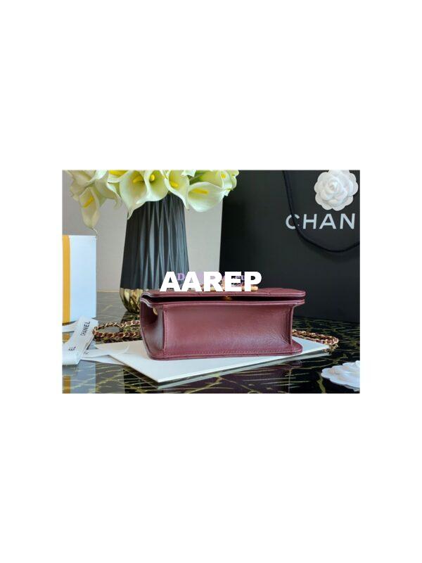 Replica Chanel Medium Calfskin Crystal Pearls Flap Bag AS2259 Burgundy 7