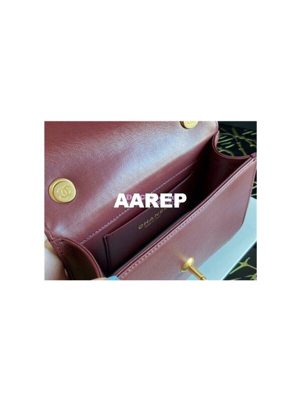 Replica Chanel Medium Calfskin Crystal Pearls Flap Bag AS2259 Burgundy 8