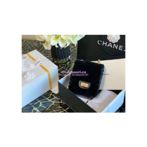 Replica Chanel Mini 2.55 Bag North/South Shearling Lambskin AS1961 Black