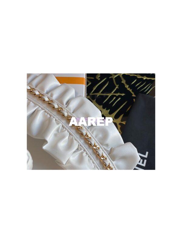 Replica Chanel Lambskin Round Clutch With Bow Chain Strap AP1894 White 7