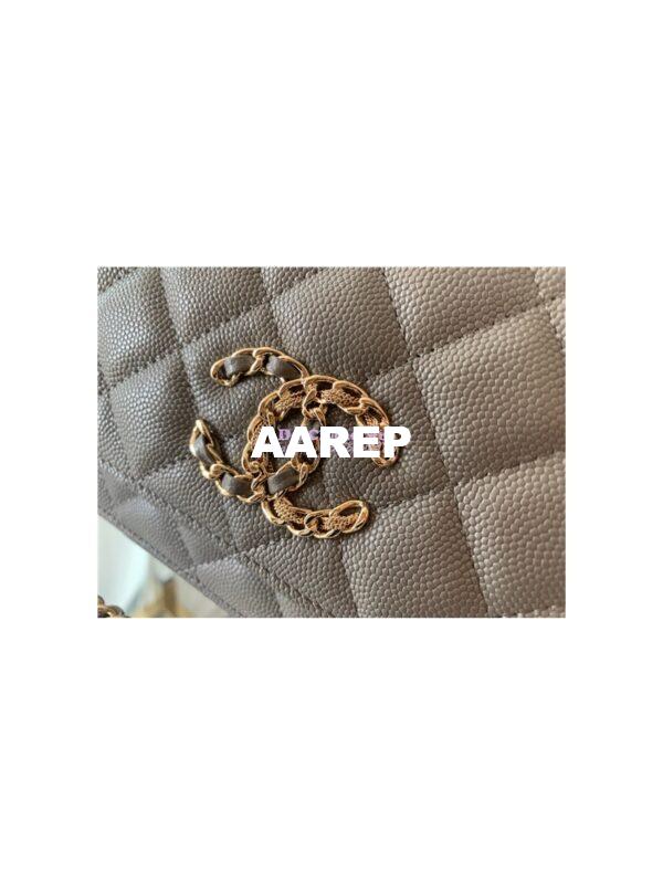 Replica Chanel Wallet On Chain WOC Grained Calfskin AP1794 Grey 7