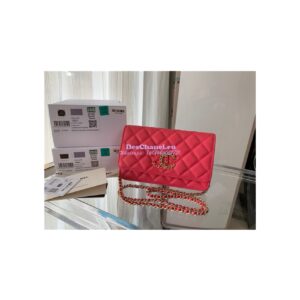 Replica Chanel Wallet On Chain WOC Grained Calfskin AP1794 Pink