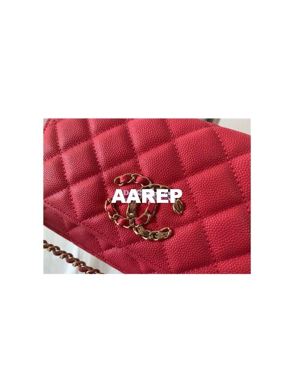 Replica Chanel Wallet On Chain WOC Grained Calfskin AP1794 Pink 4