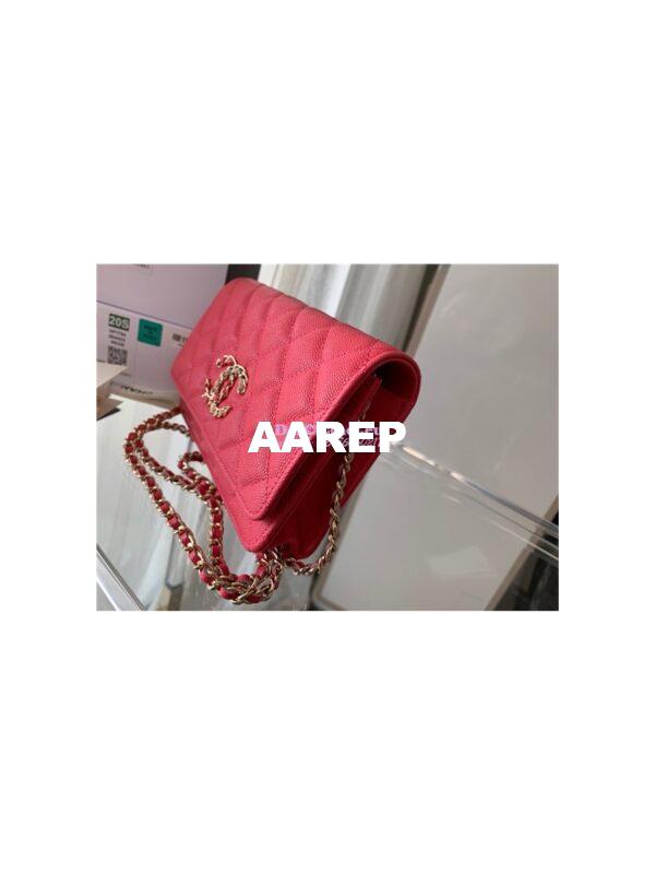 Replica Chanel Wallet On Chain WOC Grained Calfskin AP1794 Pink 5