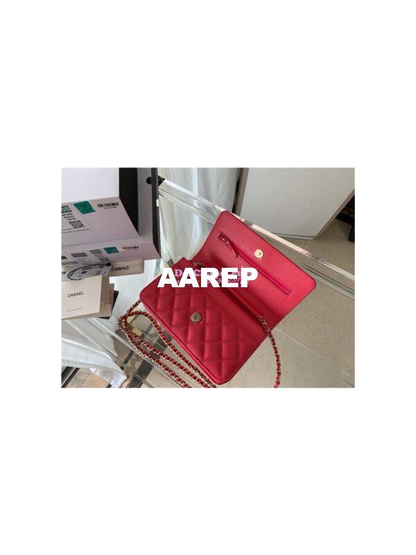 Replica Chanel Wallet On Chain WOC Grained Calfskin AP1794 Pink 7