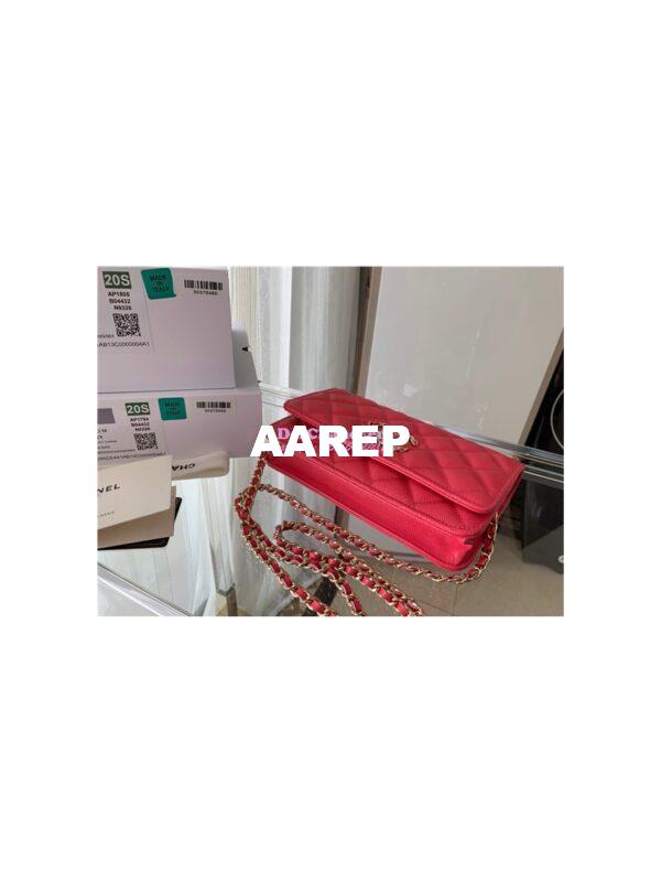 Replica Chanel Wallet On Chain WOC Grained Calfskin AP1794 Pink 11