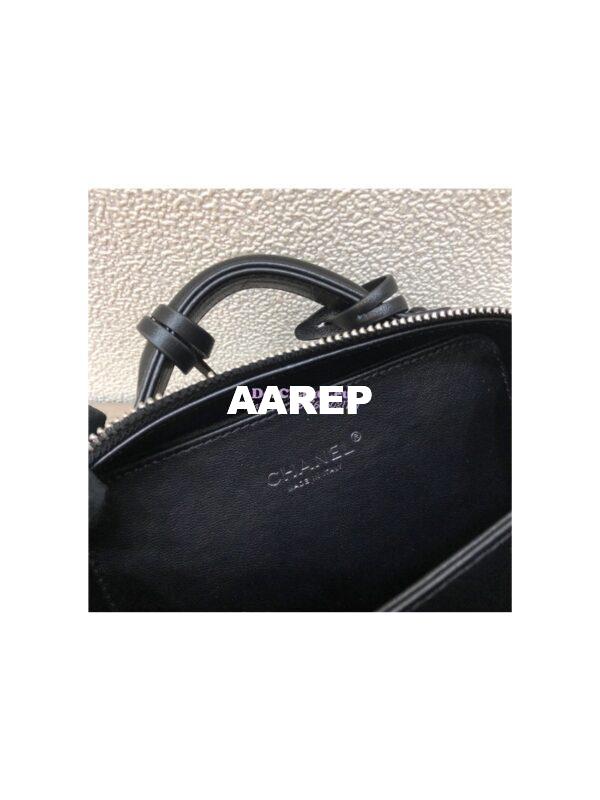 Replica Chanel CC Filigree Vanity Case A93343 So Black Lambskin 35