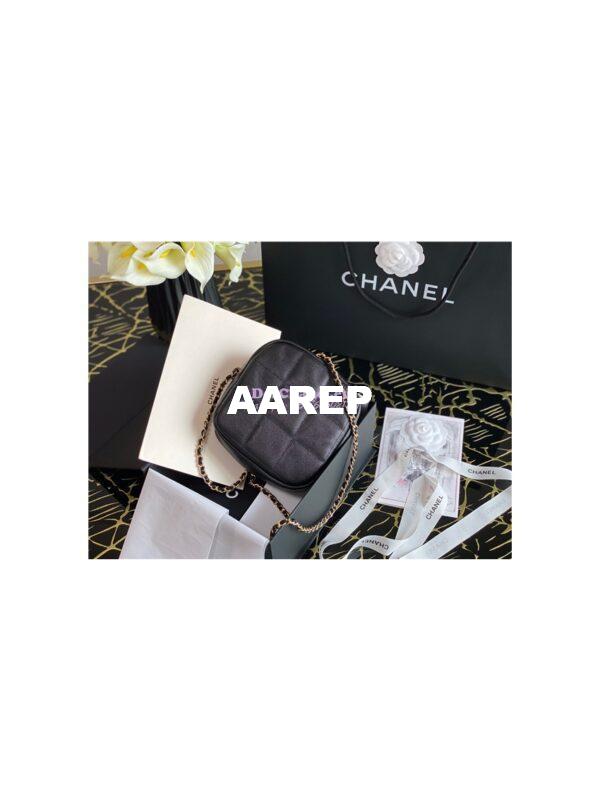 Replica Chanel Diamond Bag AS2201 in Grained Calfskin Black 3