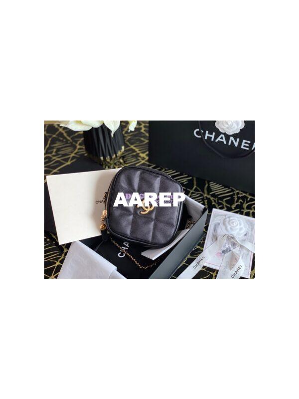 Replica Chanel Diamond Bag AS2201 in Grained Calfskin Black 9