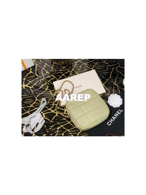 Replica Chanel Diamond Bag AS2201 in Smooth Calfskin Green 5