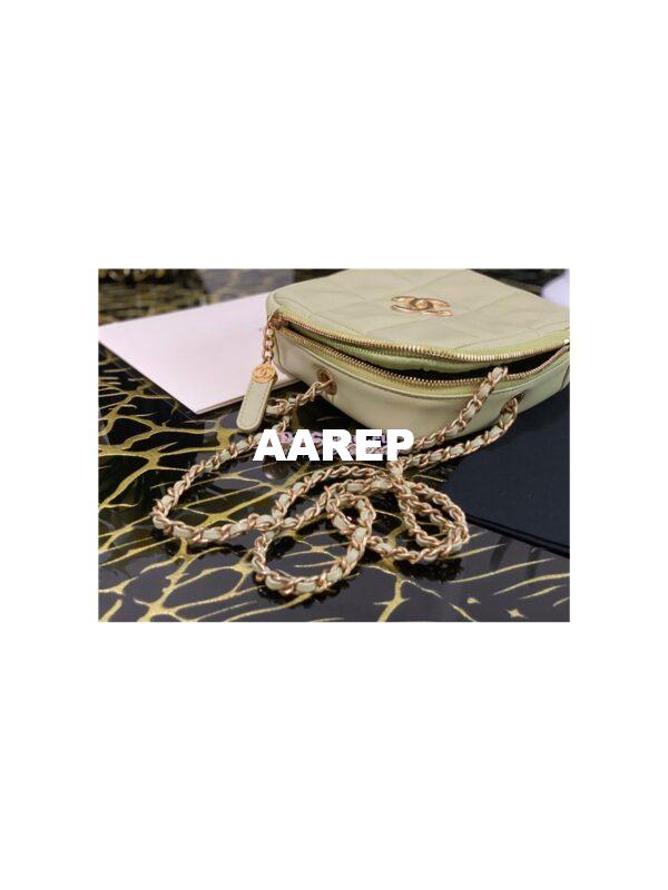 Replica Chanel Diamond Bag AS2201 in Smooth Calfskin Green 7