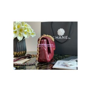 Replica Chanel 19 Flap Bag AS1160 AS1161 Shiny Crumpled Calfskin Burgundy 2