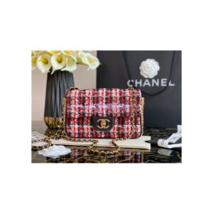Replica Chanel Lambskin Flap Bag with Side Pearls Around AS1740 Red