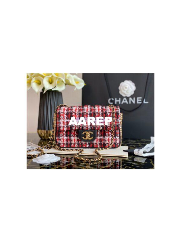 Replica Chanel Lambskin Flap Bag with Side Pearls Around AS1740 Red 3