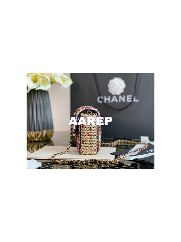 Replica Chanel Lambskin Flap Bag with Side Pearls Around AS1740 Red 5