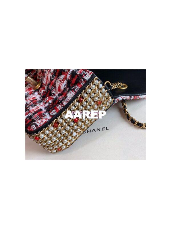 Replica Chanel Lambskin Flap Bag with Side Pearls Around AS1740 Red 8