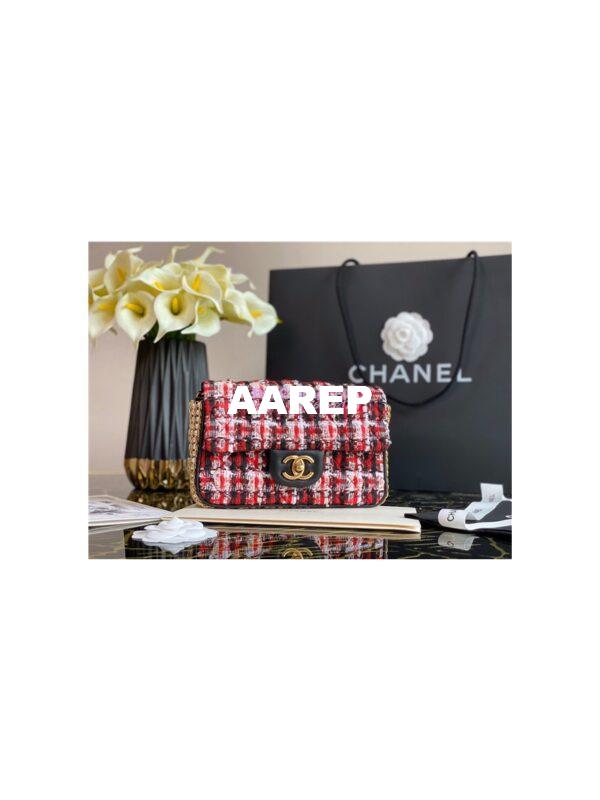 Replica Chanel Lambskin Flap Bag with Side Pearls Around AS1740 Red 11