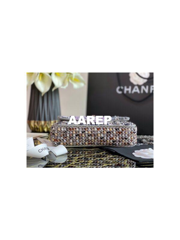Replica Chanel Lambskin Flap Bag with Side Pearls Around AS1740 Grey 4