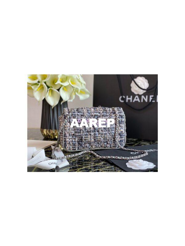 Replica Chanel Lambskin Flap Bag with Side Pearls Around AS1740 Grey 5