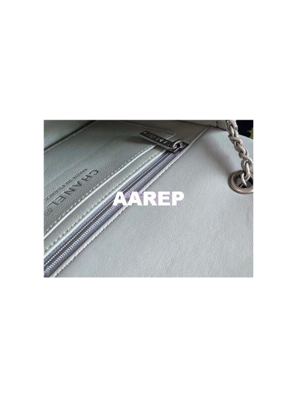 Replica Chanel Lambskin Flap Bag with Side Pearls Around AS1740 Grey 8