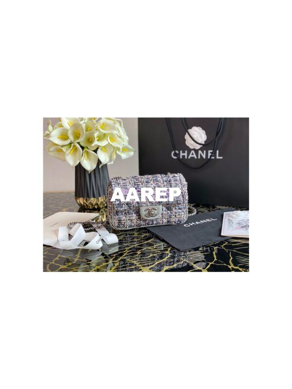 Replica Chanel Lambskin Flap Bag with Side Pearls Around AS1740 Grey 9