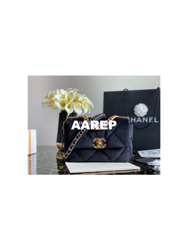 Replica Chanel 19 Flap Bag AS1160 AS1161 Velvet Black
