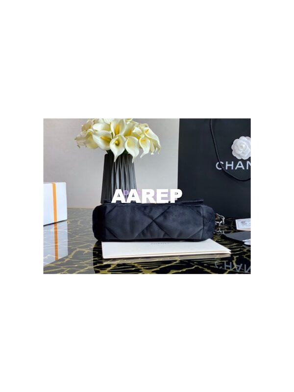 Replica Chanel 19 Flap Bag AS1160 AS1161 Velvet Black 5