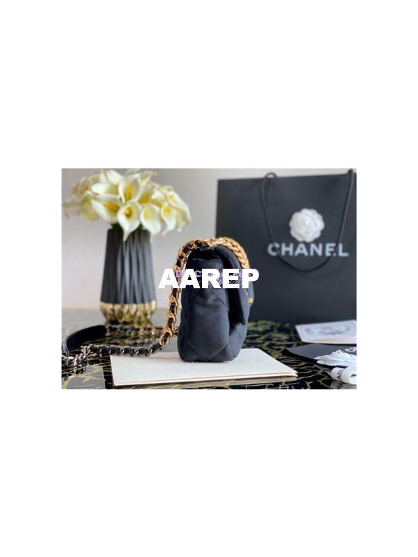 Replica Chanel 19 Flap Bag AS1160 AS1161 Velvet Black 9