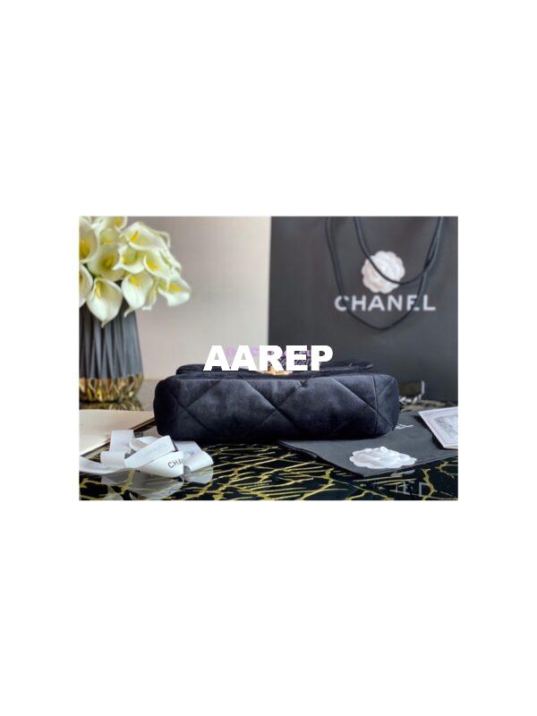 Replica Chanel 19 Flap Bag AS1160 AS1161 Velvet Black 12