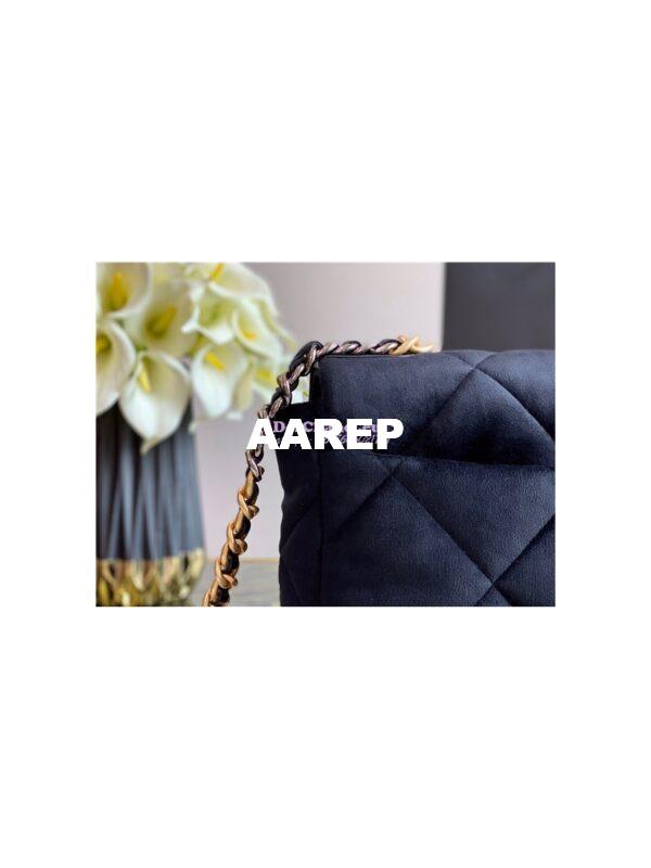 Replica Chanel 19 Flap Bag AS1160 AS1161 Velvet Black 14