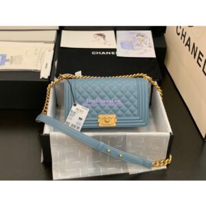 Replica Chanel Le boy Lambskin Bag 67086 Ash Blue 2