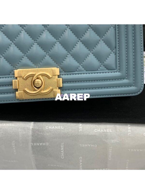 Replica Chanel Le boy Lambskin Bag 67086 Ash Blue 4