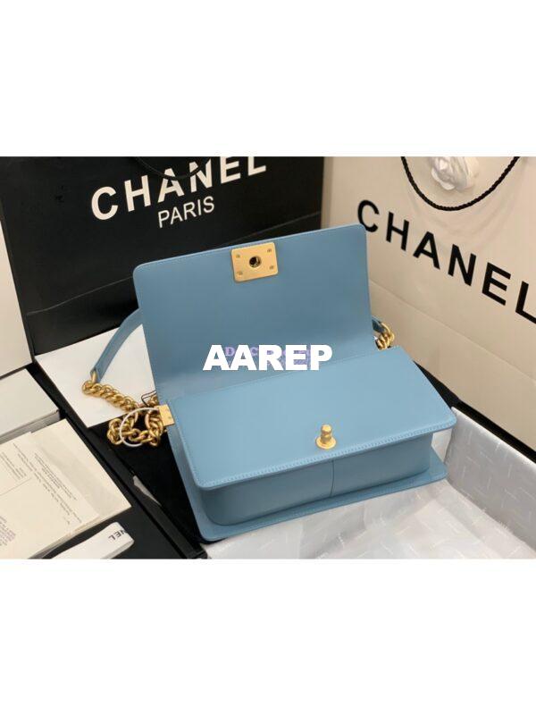 Replica Chanel Le boy Lambskin Bag 67086 Ash Blue 6