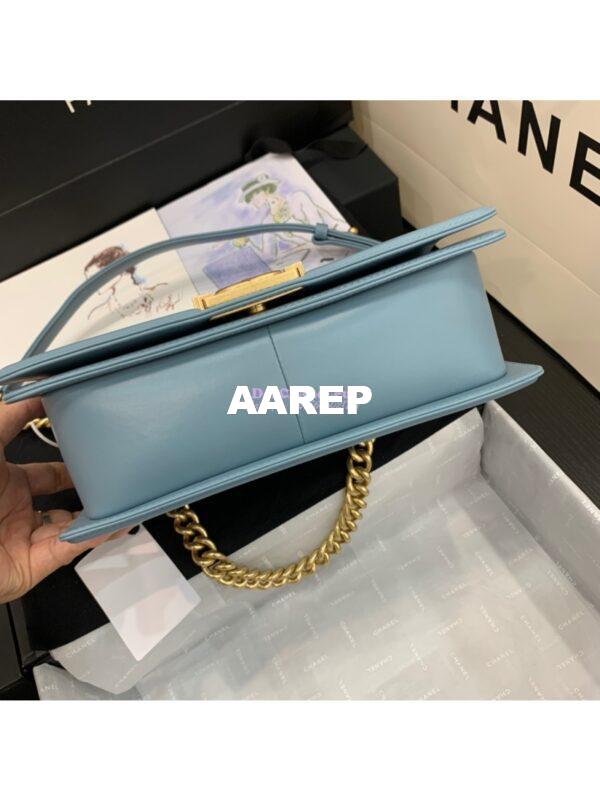 Replica Chanel Le boy Lambskin Bag 67086 Ash Blue 9