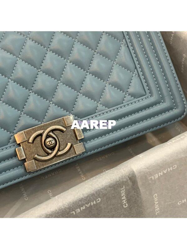 Replica Chanel Le boy Lambskin Bag 67086 Ash Blue 11
