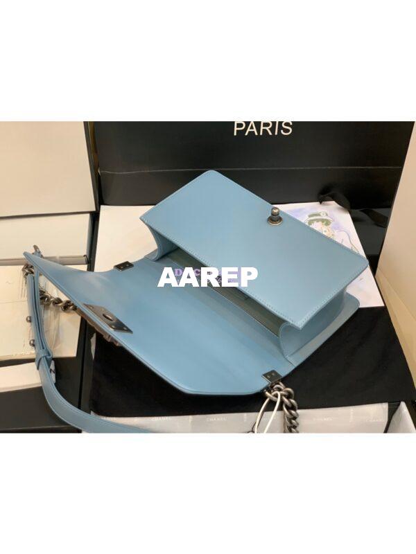 Replica Chanel Le boy Lambskin Bag 67086 Ash Blue 14
