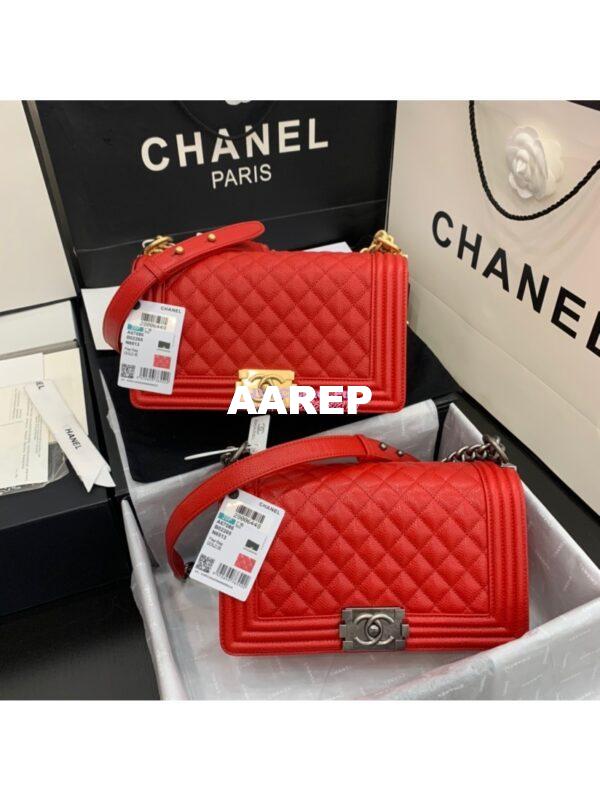 Replica Chanel Le boy Caviar Bag 67086 Red