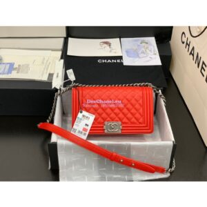Replica Chanel Le boy Caviar Bag 67086 Red 2