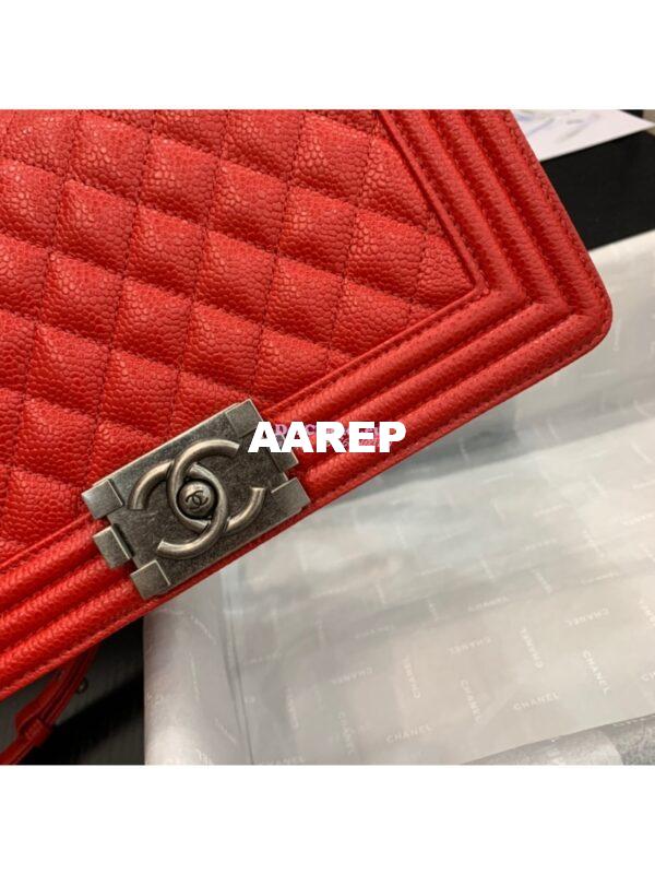 Replica Chanel Le boy Caviar Bag 67086 Red 4