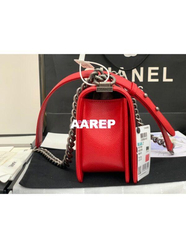 Replica Chanel Le boy Caviar Bag 67086 Red 5