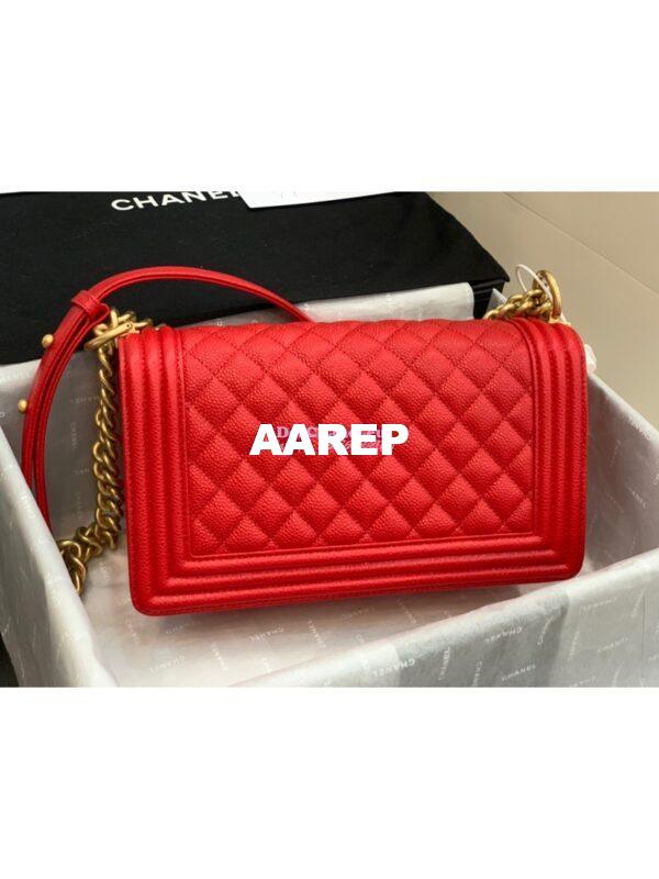 Replica Chanel Le boy Caviar Bag 67086 Red 16
