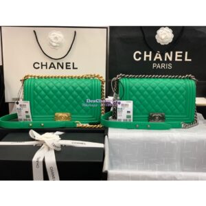 Replica Chanel Le boy Lambskin Bag 67086 Green