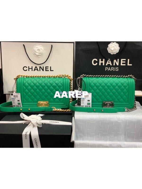 Replica Chanel Le boy Lambskin Bag 67086 Green 3