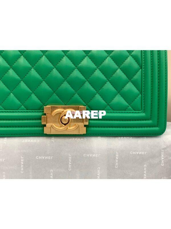 Replica Chanel Le boy Lambskin Bag 67086 Green 5