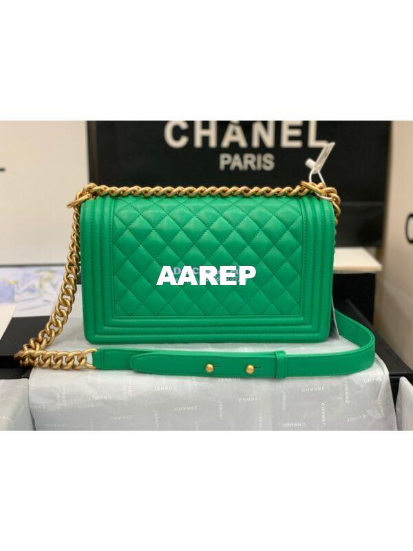 Replica Chanel Le boy Lambskin Bag 67086 Green 11